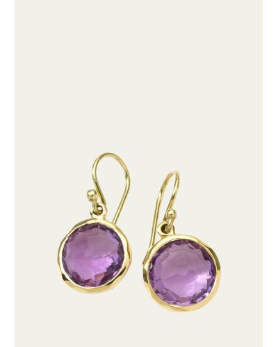 Ippolita Small Single Drop Earrings In 18k Gold - Pink