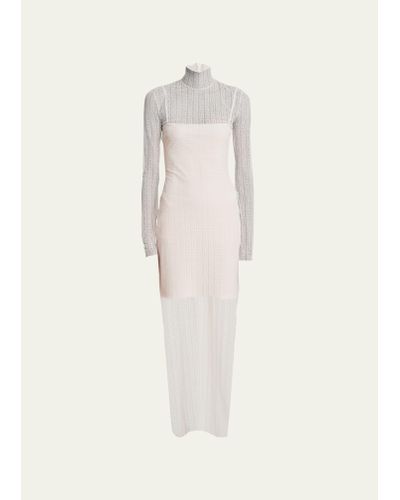 Givenchy 4g Print Sheer Tulle Dress - Natural