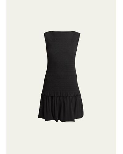 Proenza Schouler Martine Sleeveless Bubble Hem Mini Dress - Black