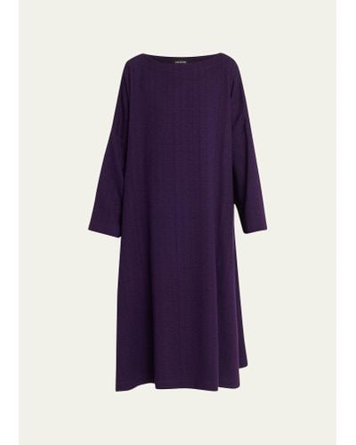 Eskandar Imperial Scoop-neck Dress - Purple