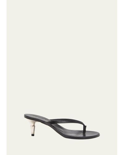 Proenza Schouler Leather Spike-heel Flip Flop Sandals - Natural