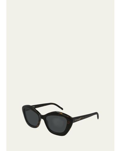 Saint Laurent Irregular Acetate Sunglasses - White