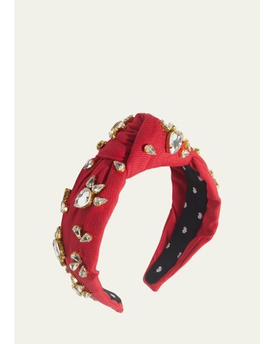 Lele Sadoughi Embellished Knotted Headband - Red