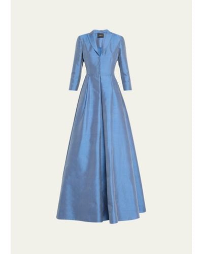 Akris Shiny Coat Gown - Blue