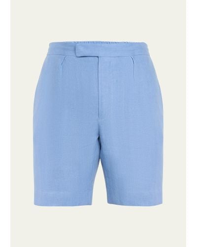 Ralph Lauren Purple Label Davis Linen Lightweight Shorts - Blue