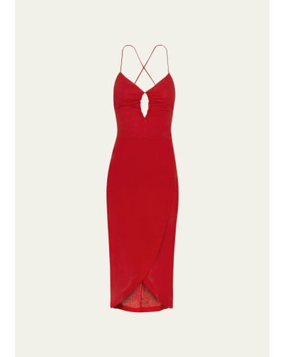 ViX Cintia Tulip-hem Midi Dress - Red