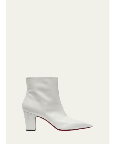 Christian Louboutin Aiglissima 80 Patent Leather Ankle Boots - White