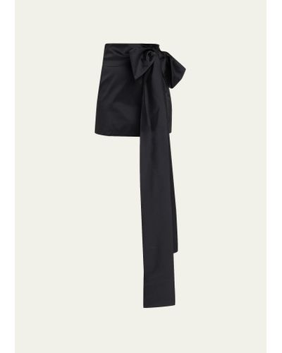 BERNADETTE Taffeta Mini Skirt W/ Bow Detail - Black
