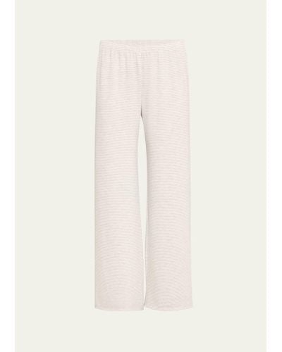 Andine Soleil Striped Straight-leg French Terry Pants - Natural
