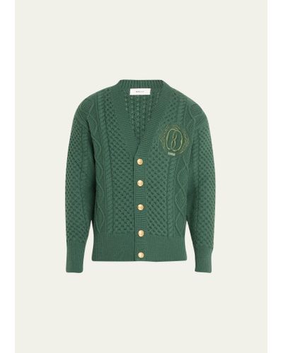 Bally Cable-knit Wool Cardigan - Green