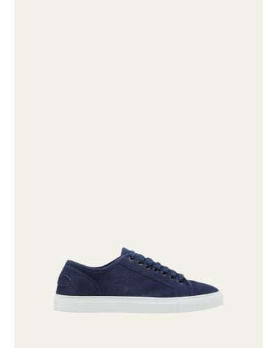 Brioni Sustainable Low-top Suede Sneakers - Blue