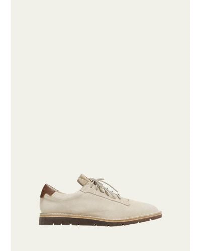 Ron White Vitro Weatherproof Suede Low-top Sneakers - Natural
