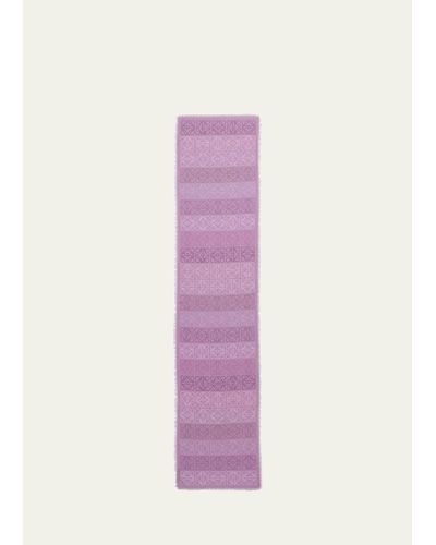 Loewe Multicolor Anagram Lines Wool-blend Scarf - Pink