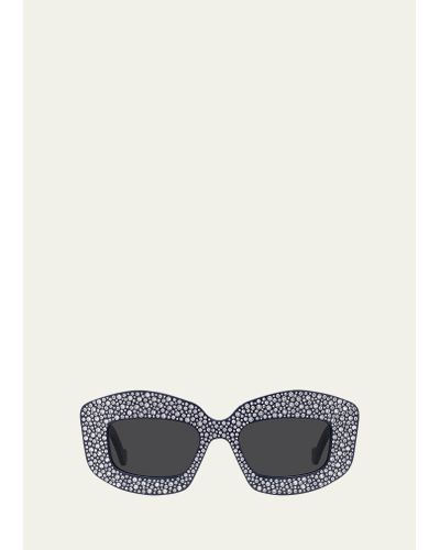 Loewe Starry Night Blue Acetate Rectangle Sunglasses - Gray