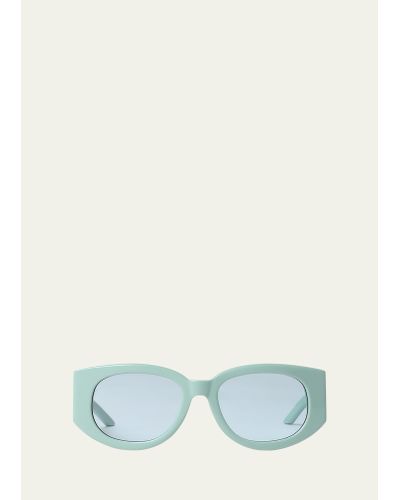 Casablancabrand Wavy Mixed-media Cat-eye Sunglasses - Blue