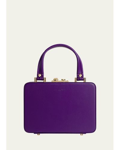 Gianvito Rossi Vali Box Leather Top-handle Bag - Purple
