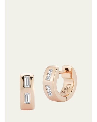 WALTERS FAITH Ottoline 18k Rose Gold Baguette Diamond Earrings - Natural