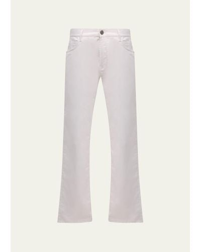 Giorgio Armani Cotton-silk Stretch Pants - White
