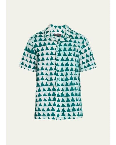 Studio 189 Alek Triangle Hand-batik Camp Shirt - Green