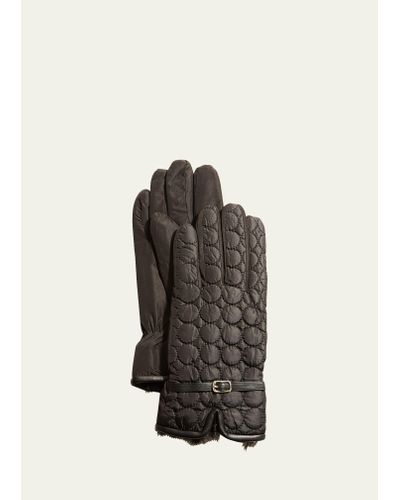 Pia Rossini Alden Waterproof Circular Quilted Gloves - Black