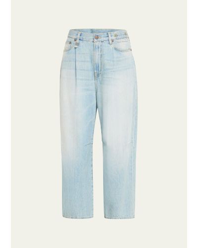 R13 Wide-leg Cropped Jeans - Blue