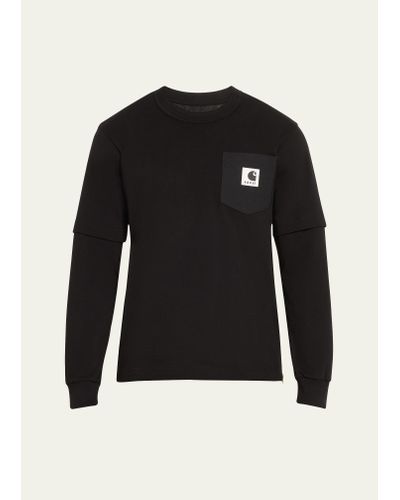 Sacai X Carhartt Wip Side-zip T-shirt - Black