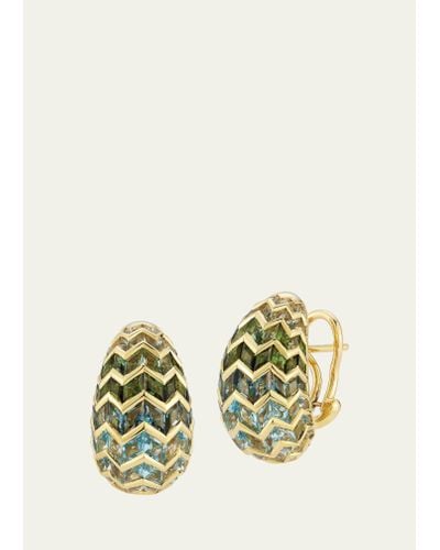 ARK Fine Jewelry 18k Yellow Gold Awakenings Ombre Gemstone Earrings - White