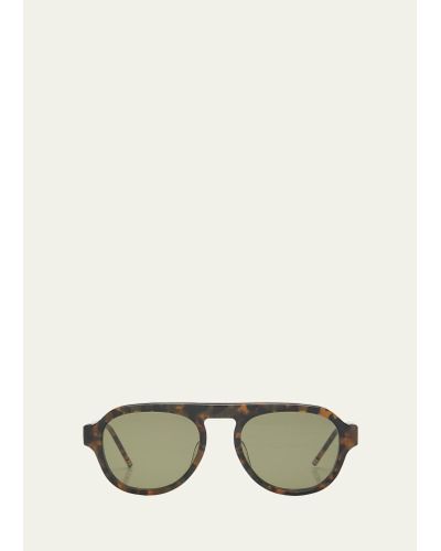 Thom Browne Acetate Oval Sunglasses - Natural