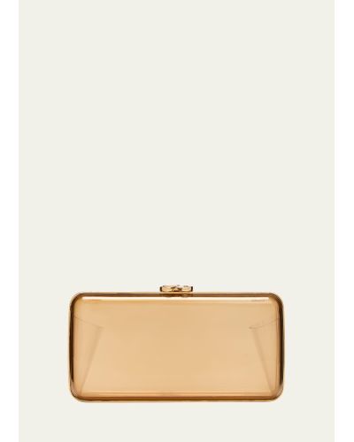 Gianvito Rossi Vetra Clutch - Natural