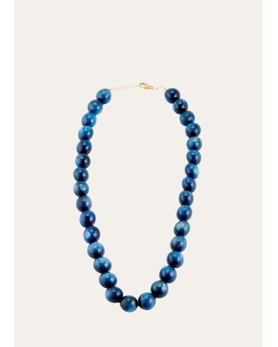 JIA JIA Smooth Kyanite Crystal Sphere Necklace - Blue
