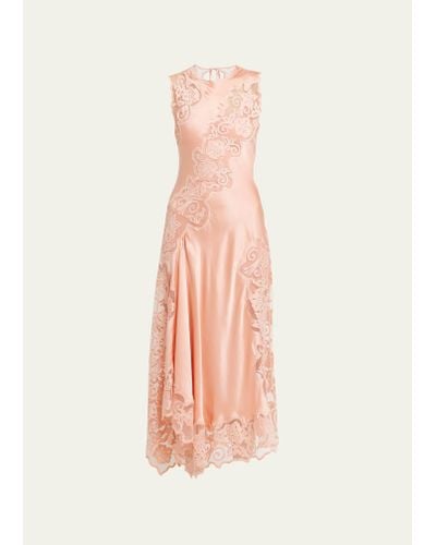 Ulla Johnson Kaia Sheer Floral Silk Open-back Sleeveless Midi Dress - Pink