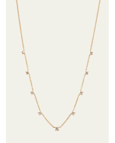 EF Collection 14k Yellow Gold Diamond Station Necklace - Natural