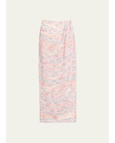 Lisa Marie Fernandez Multi-striped Gauze Sarong Skirt - Pink