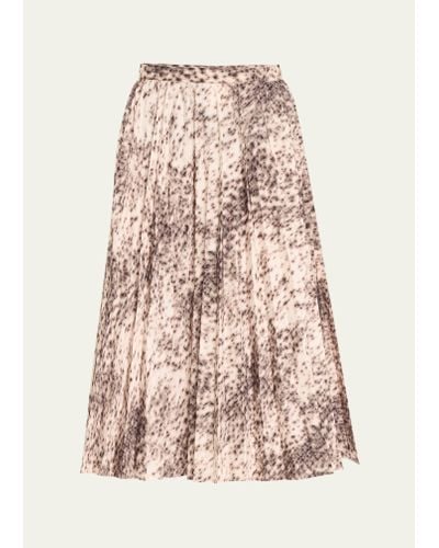Givenchy Printed Pleated Midi Skirt - Pink