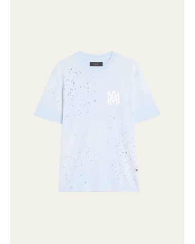 Amiri Washed Distressed T-shirt - Blue