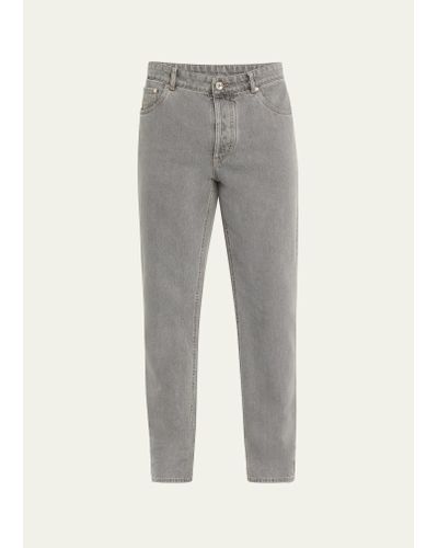 Brunello Cucinelli Straight-leg Gray Denim Jeans