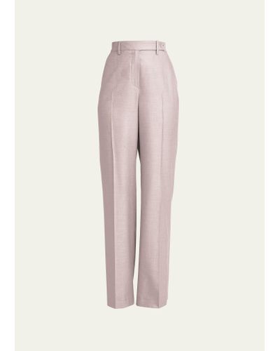 Kiton Wide-leg Wool Pants - Pink