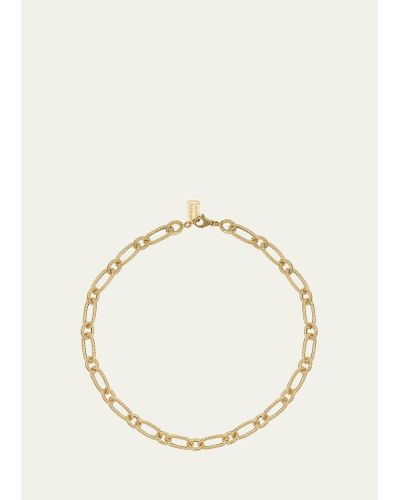 Lauren Rubinski Lr11 Small Twisted Link Short Necklace In 14k Yellow Gold With Extender - Natural