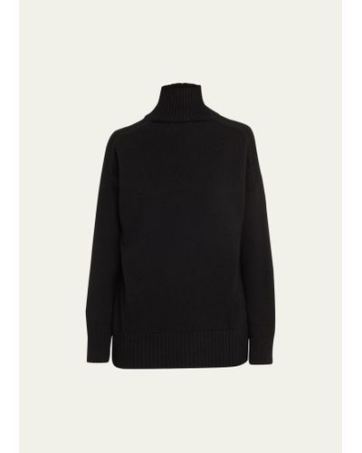Lafayette 148 New York Chine 3-ply Cashmere Stand-collar Sweater - Black