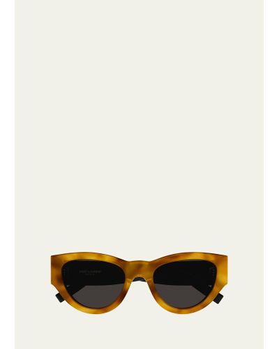 Saint Laurent Ysl Acetate Cat-eye Sunglasses - White