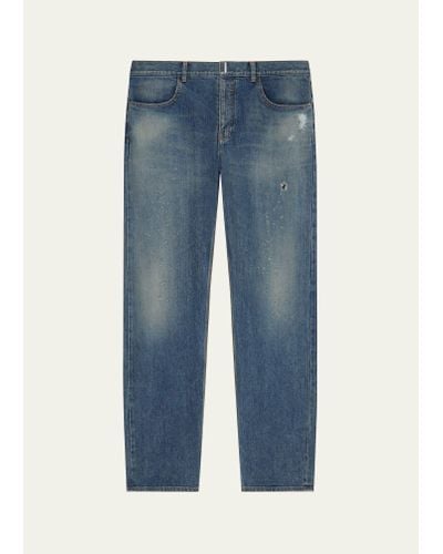 Givenchy Distressed Slim-fit Jeans - Blue