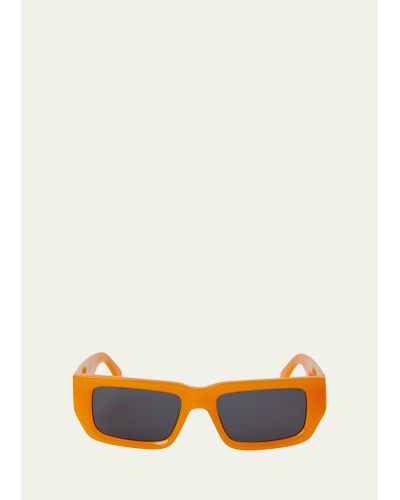 Palm Angels Sutter Orange Acetate Rectangle Sunglasses