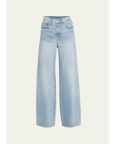 Bliss and Mischief Delta Giant 5-pocket Wide-leg Denim Jeans - Blue