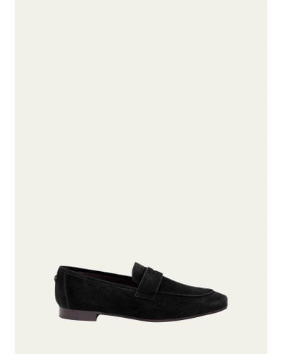 Bougeotte Suede Slip-on Penny Loafer - White