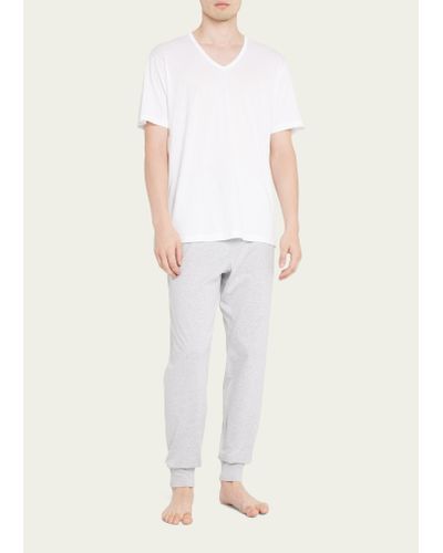 Handvaerk Pima Cotton V-neck Undershirt T-shirt - White