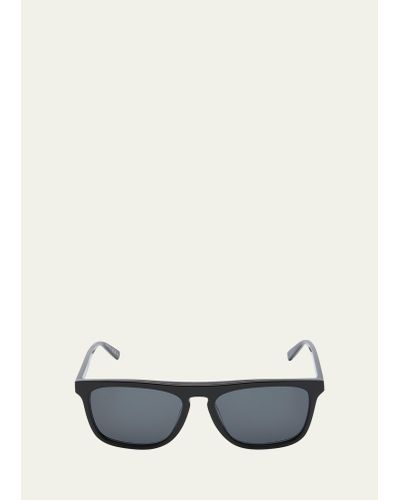 Saint Laurent Slim Acetate Aviator Sunglasses With Logo - White