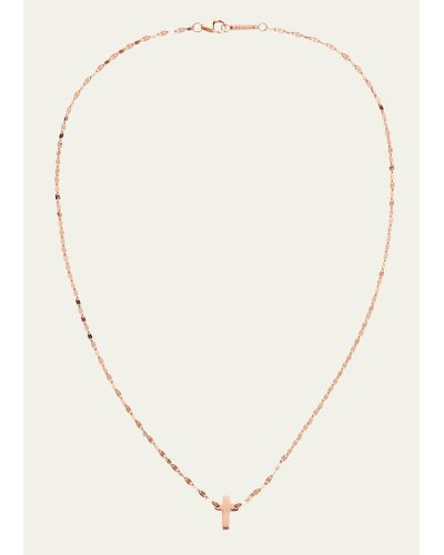 Lana Jewelry 14k Rose Gold Mini Cross Pendant Necklace - Metallic