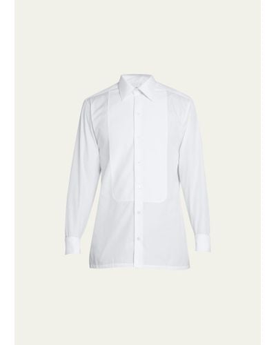 Charvet Pique-bib French Cuff Dress Shirt - White