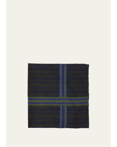 Simonnot Godard Mixed Stripe Handkerchief - Blue