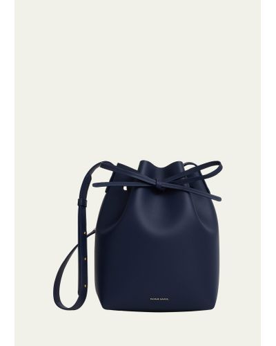 Mansur Gavriel Mini Calf Leather Bucket Bag - Blue